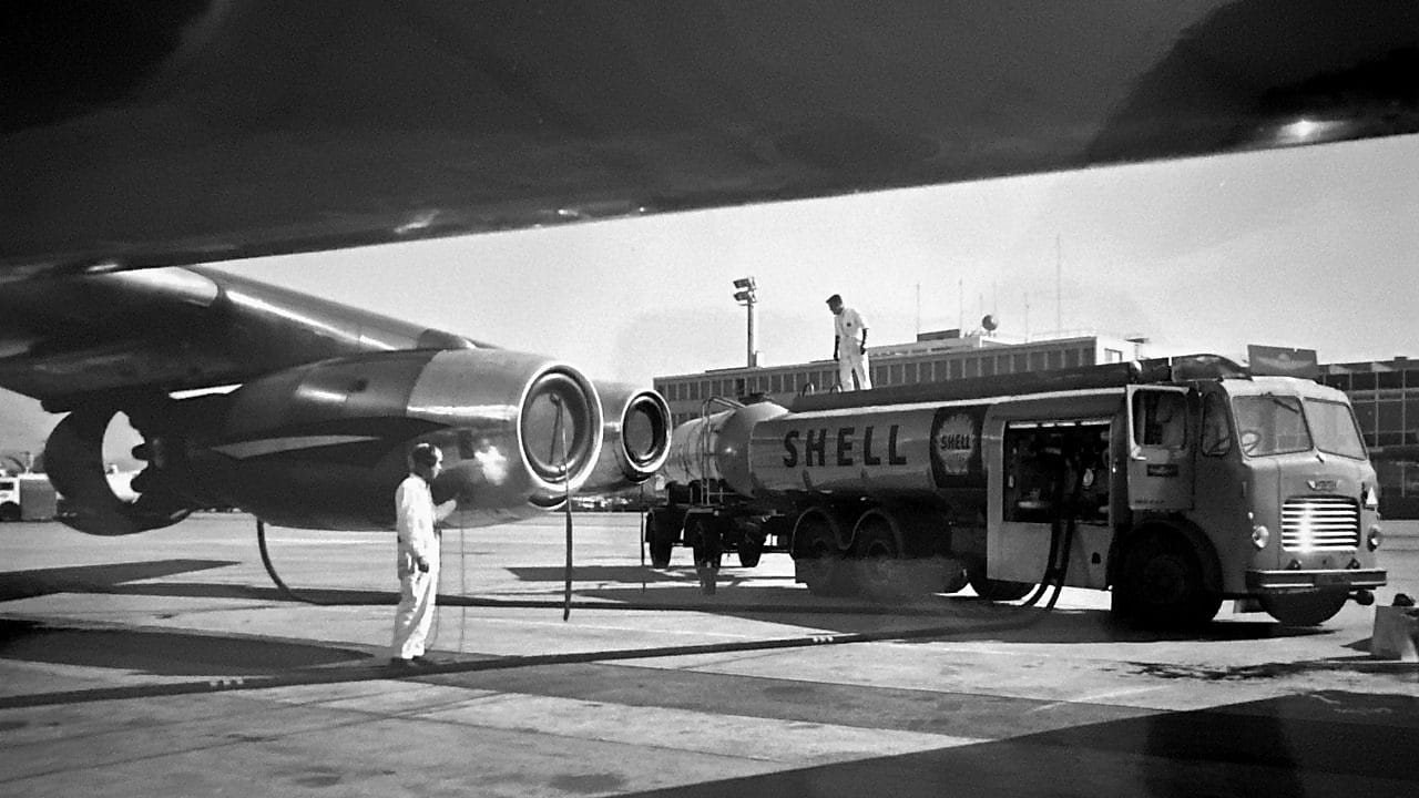 Fuelling at airport Zurich 1962