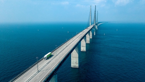 Die Öresundbrücke, die Dänemark mit Schweden verbindet.