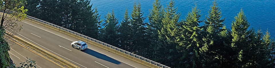 Car on bridge