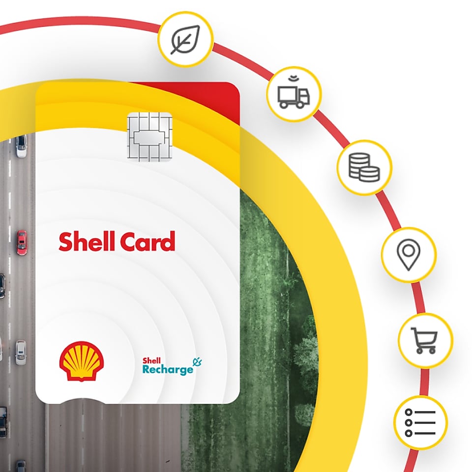 Die Shell E-Mobility Card wird an eine Ladesäulen gehalten.