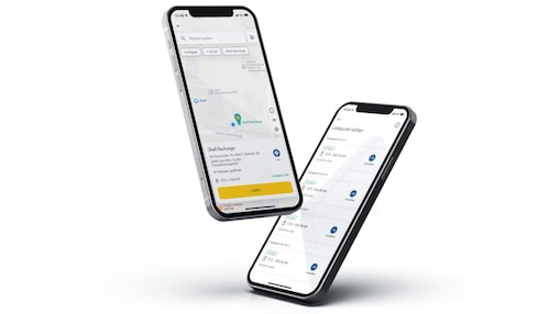 Mockup Smartphone mit Ansicht der Shell Recharge App