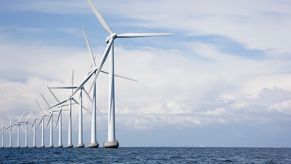 Eine Offshore Windkraftanlage