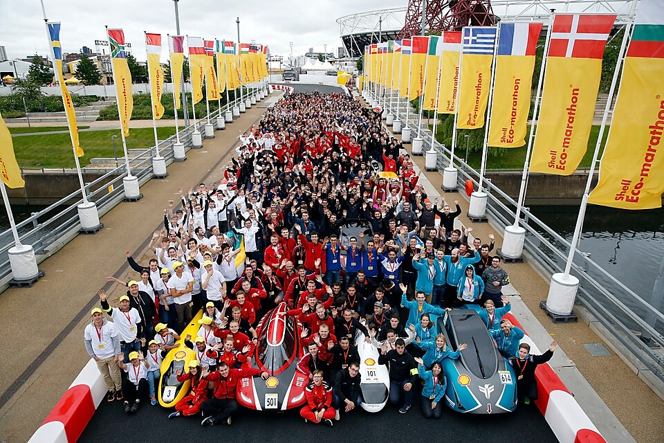 Beim Shell Eco-marathon präsentieren die Studententeams der HE-Arc Ingenierie aus der Schweiz ihre Fahrzeuge