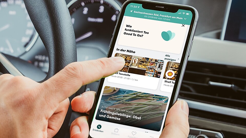 Too Good To Go App auf Handydisplay