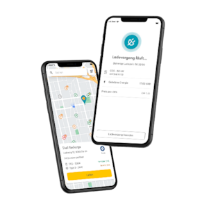 Smartphone mit Shell App offen und ein aktiven Ladevorgang
