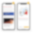 On voit deux téléphones avec l’application Shell CH ouverte. Le premier téléphone est identifié avec le n° 1 en haut dans un cercle jaune. Il affiche la page d’accueil de l’application Shell. Sur l’écran du deuxième téléphone (également identifié avec un petit n° 2 dans un cercle jaune en haut à droite), on voit comment s’inscrire ou se connecter à l’application.