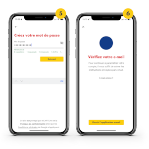Sur la troisième séquence d’images, les deux téléphones portables sont identifiés par les n°&nbsp;5 et&nbsp;6. Le téléphone portant le n°&nbsp;5 affiche l’autorisation d’un paiement. L’écran du téléphone portant le n°&nbsp;6 informe l’utilisateur Shell SmartPay qu’il peut maintenant faire le plein.