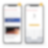 On voit deux téléphones portables avec l’application Shell. Le premier téléphone est identifié avec le n° 1 en haut dans un cercle jaune. Il affiche l’écran d’accueil de l’application Shell. Le deuxième téléphone portable est identifié avec un n° 2 dans un cercle jaune. Sur l’écran du deuxième téléphone, on voit comment sélectionner la pompe.