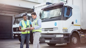 Photo d’un service de flotte de camions de Shell pouvant être utilisé avec la carte carburant