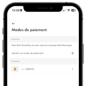 Capture d'écran de la Shell App