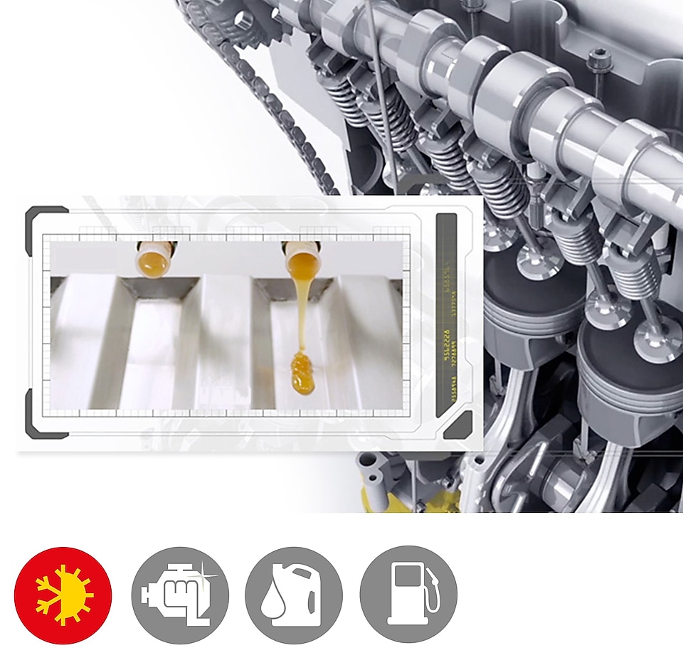 Comparaison du flux de Shell Helix Ultra avec celui d'huiles minérales.