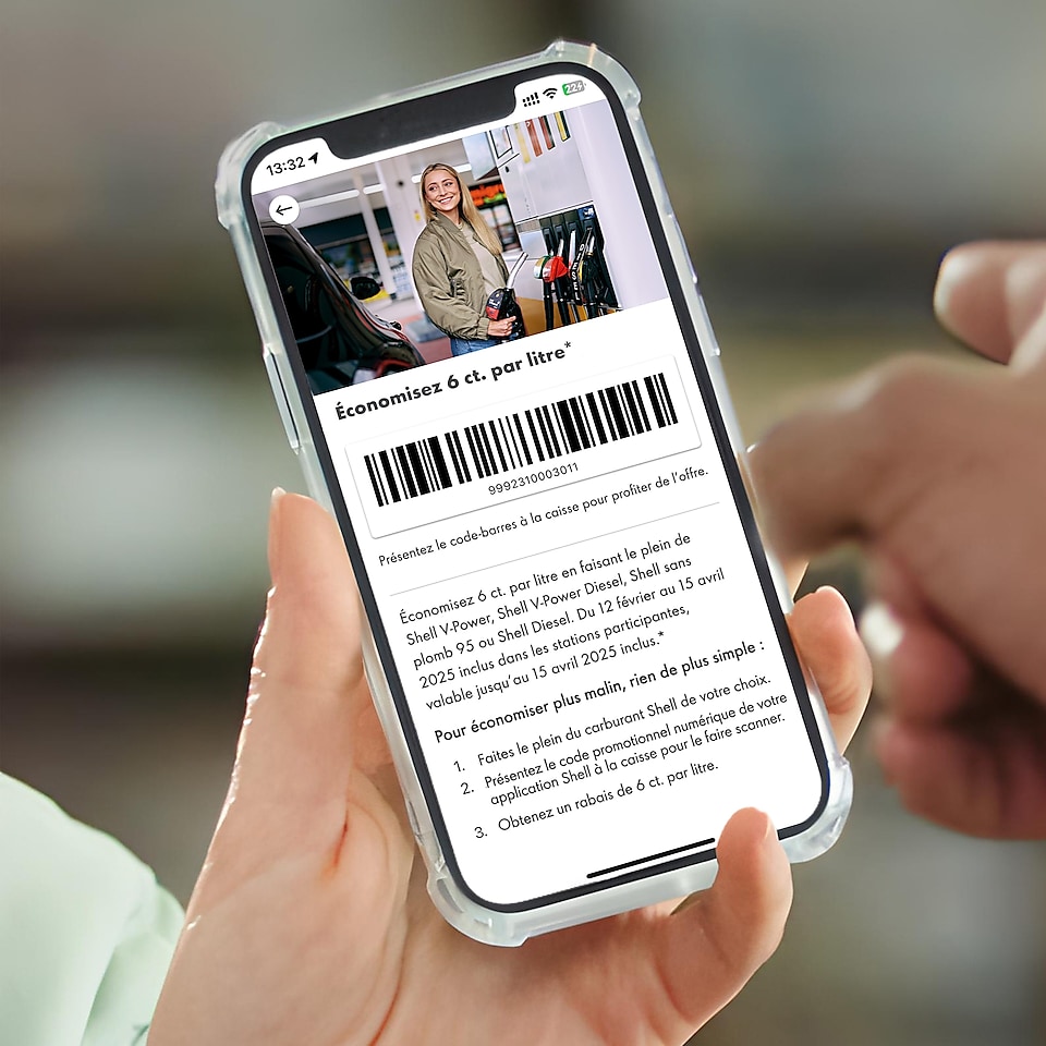 Écran d'application avec code promo