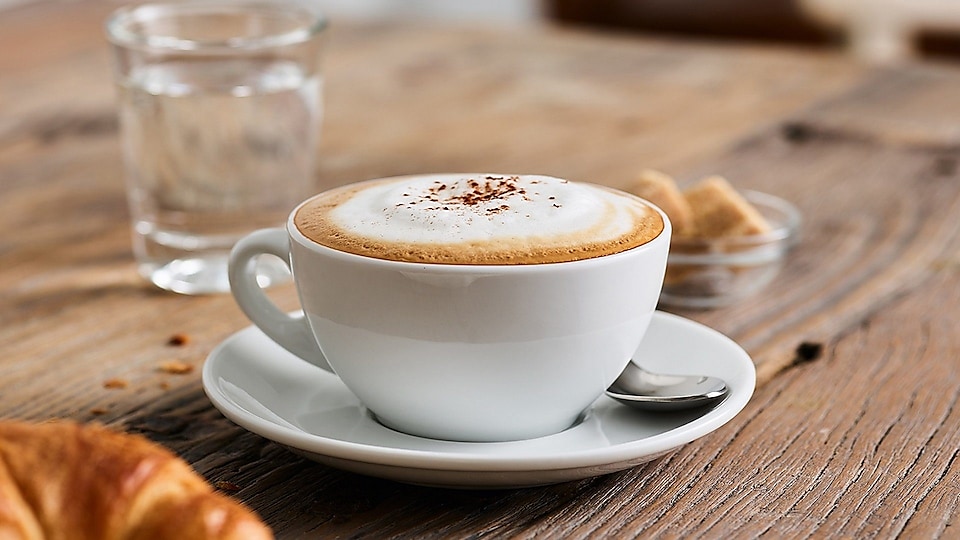 Cappuccino cup on a table